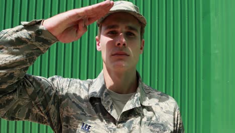 military soldier saluting