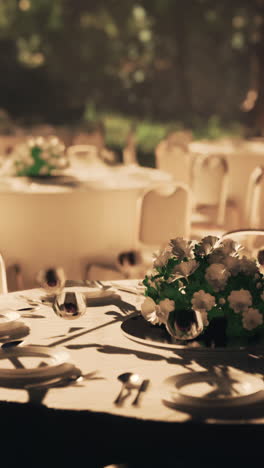 elegant outdoor wedding reception table setting