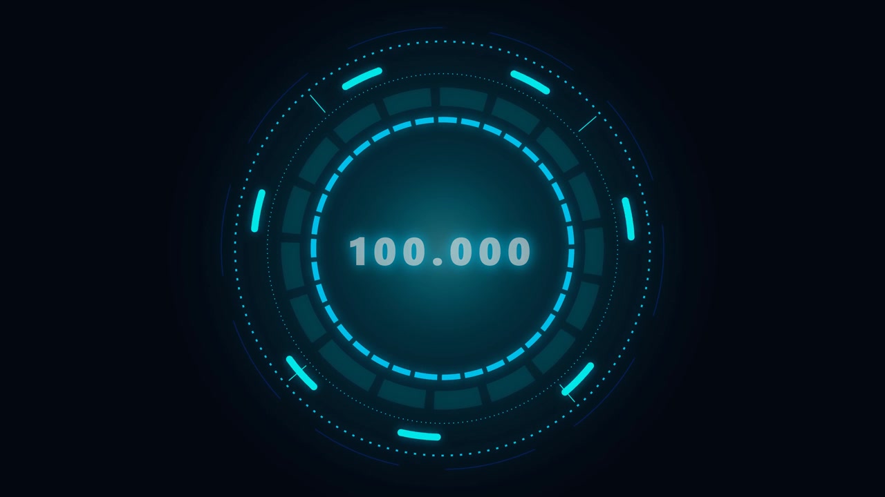 Futuristic Digital HUD Interface Displaying One Hundred Percent Loading Progress