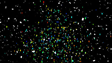 animación de confeti multicolor que cae contra un fondo negro