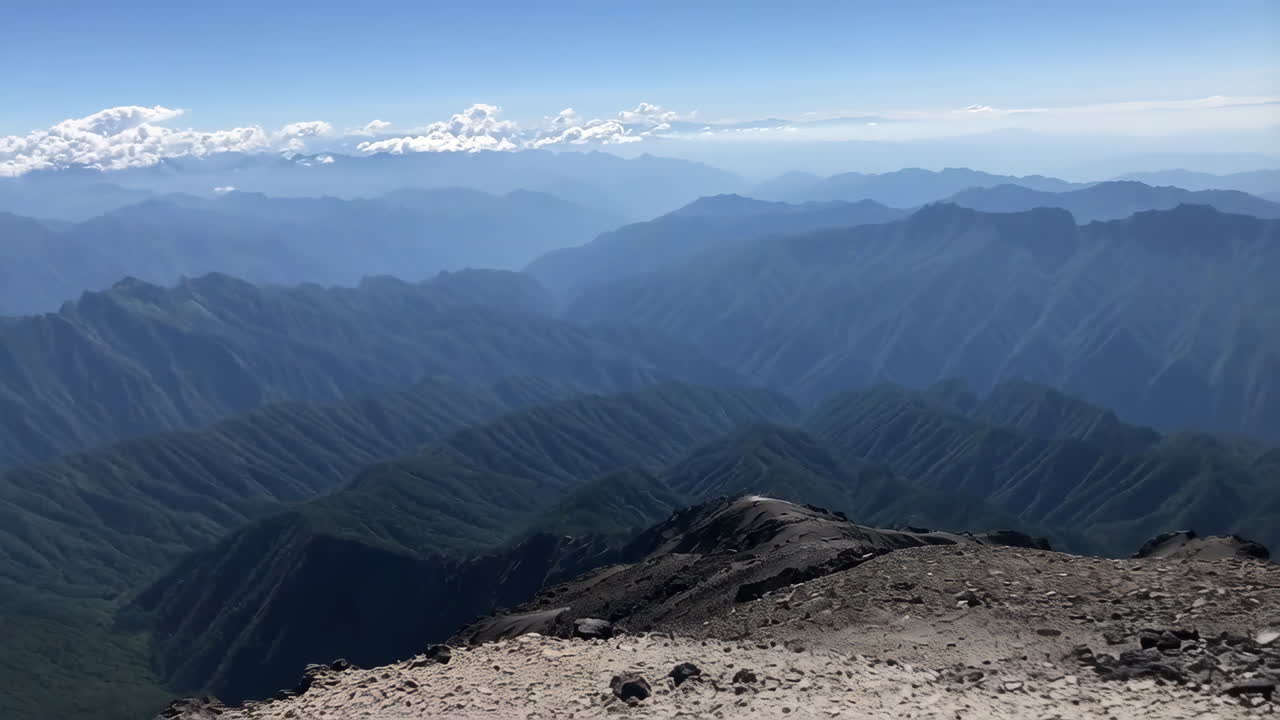 Panoramic Mountain Range View from Summit