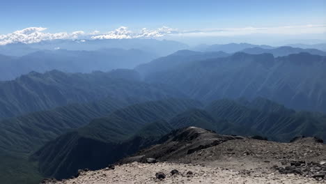 panoramic mountain range view from summit
