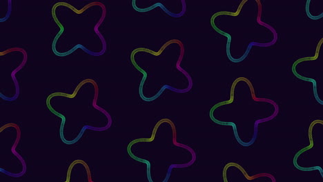 coloridas flechas arco iris patrón en zigzag en fondo negro
