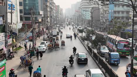 busy city street in bangladesh