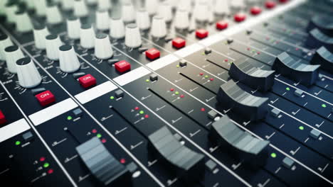 Mixing-console-also-called-audio-mixer,-sound-board,-mixing-deck-or-mixer.--Image-or-animation-of-audio-console-could-be-used-for-any-theme-related-to-music-recording-and-mixing.-Loopable.-HD