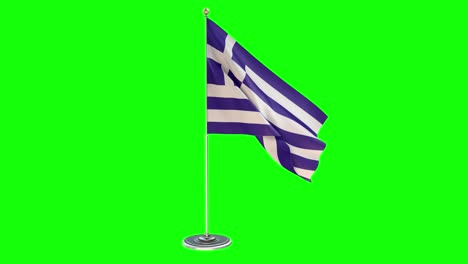 greece 3d looping illustration of small flag pole