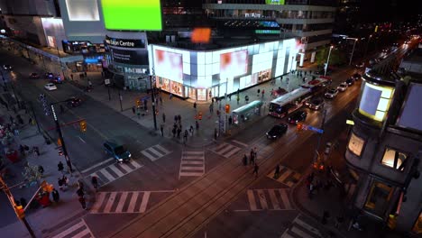 toronto, canada, video - dundas square intersection at night