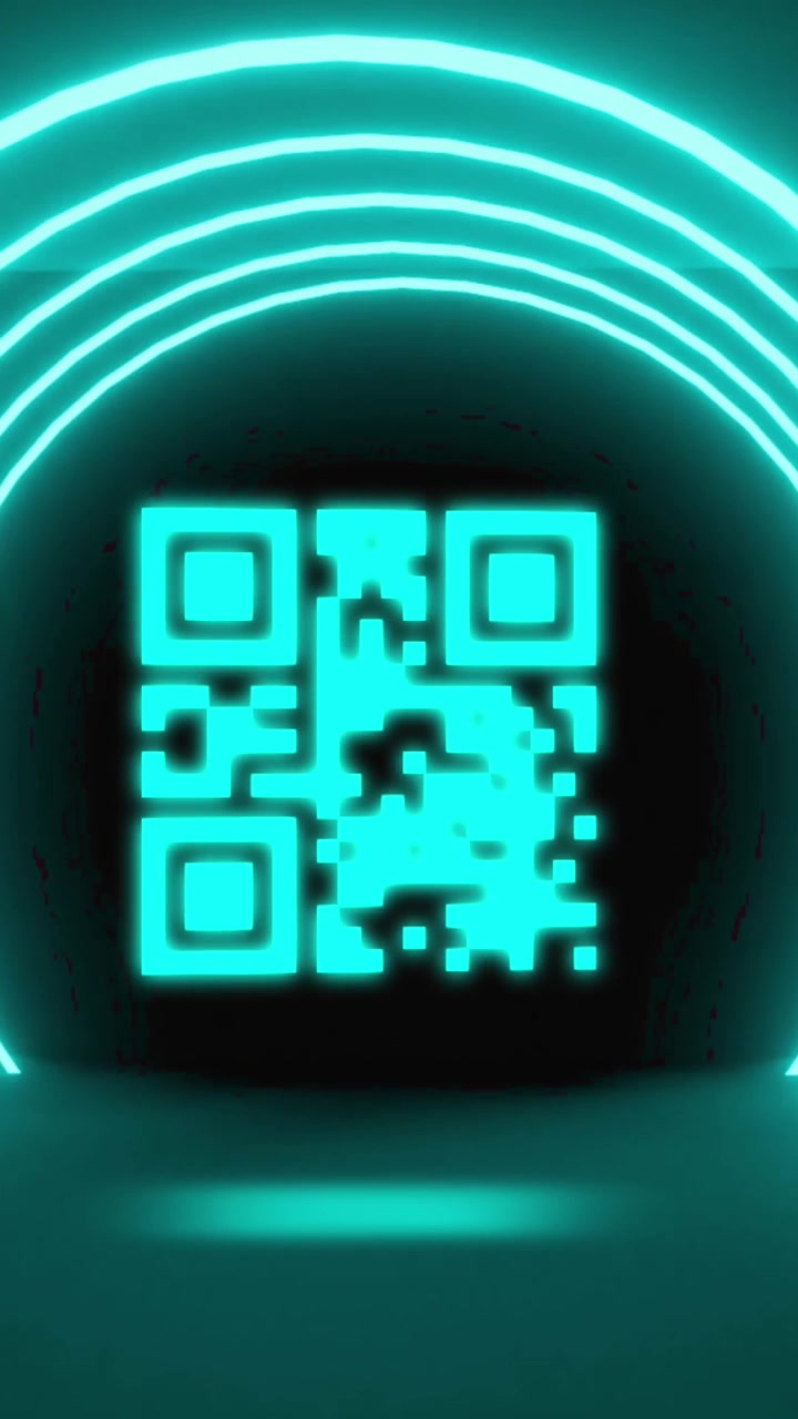 Animation of gr code with circles in tunnel