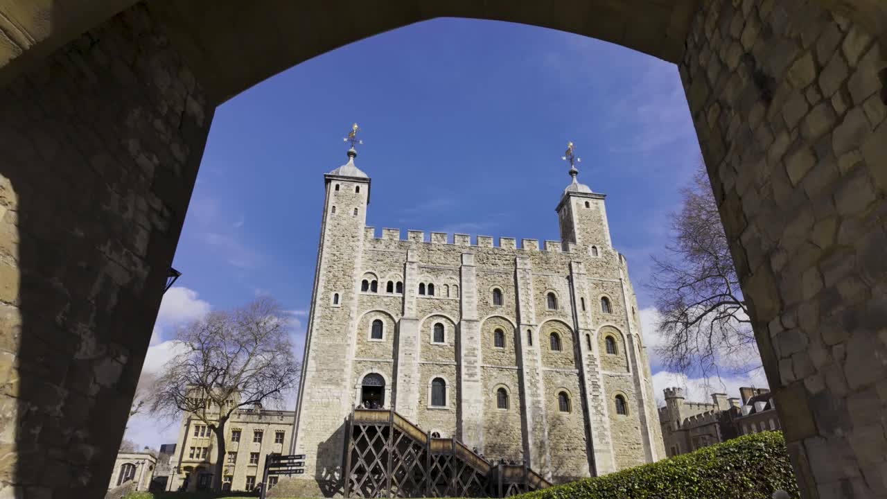 The Tower of London's iconic White Tower on a clear day