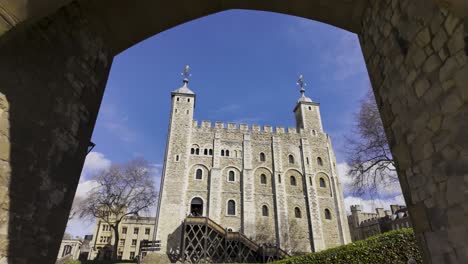 the tower of london's iconic white tower on a clear day