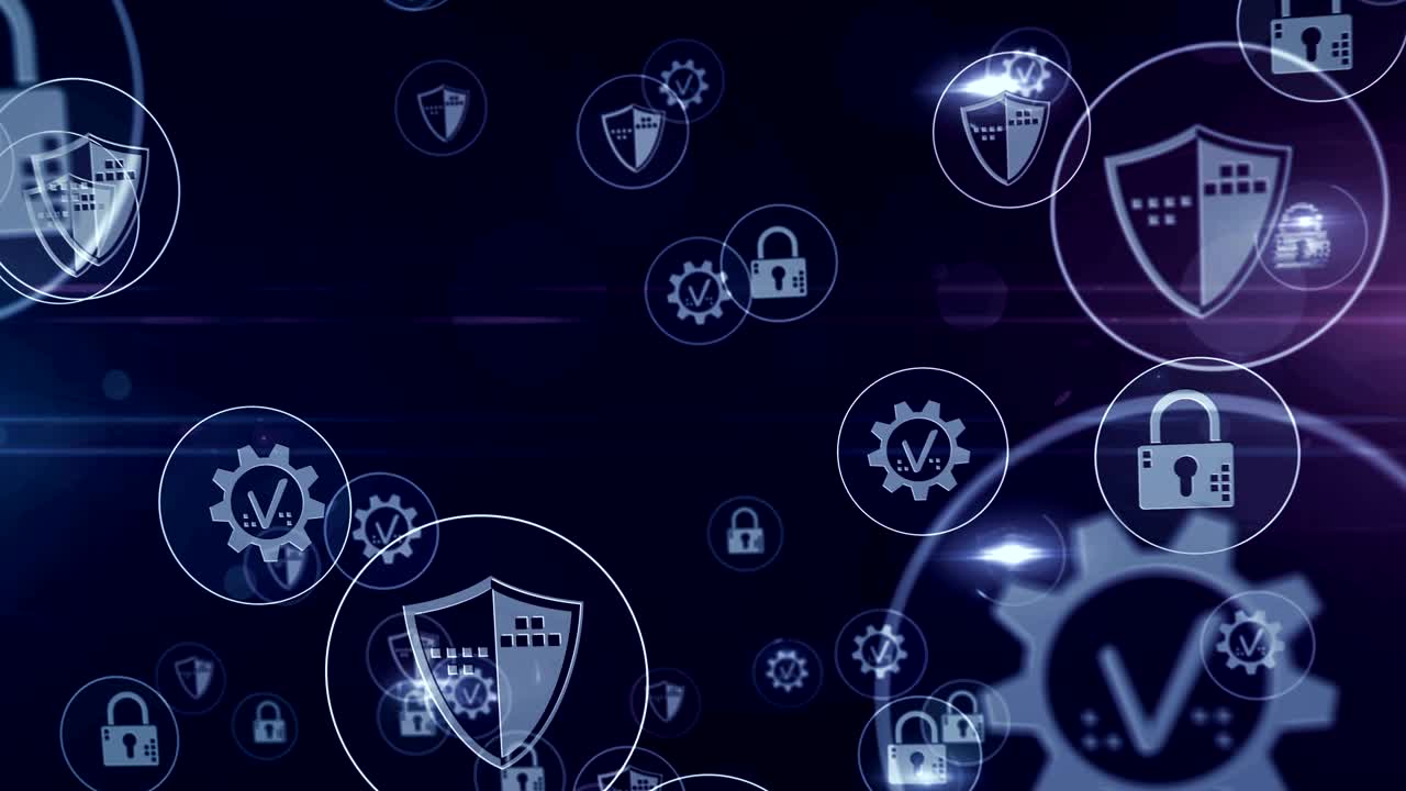 bucle de símbolos de seguridad cibernética