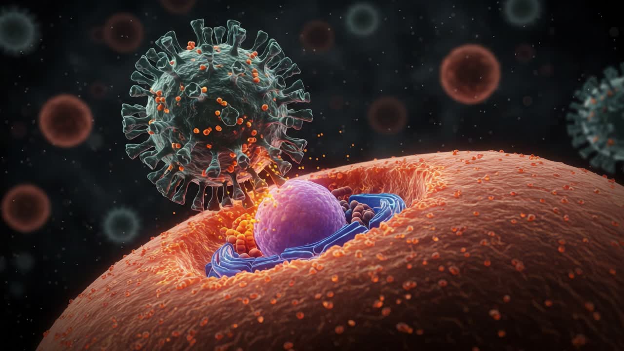 Intricate Interaction of a Virus and Host Cell: A Close-Up Look at the Process of Viral Entry and Infection at the Cellular Level