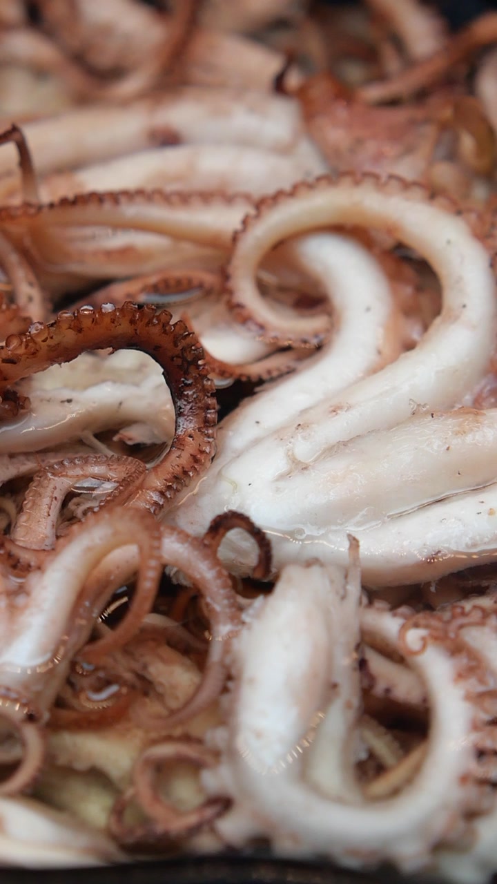 Close-up of Cooked Octopus Tentacles