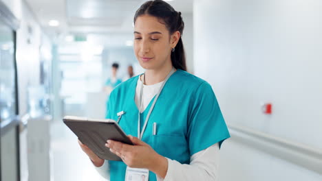 Nurse,-doctor-and-tablet-for-hospital-services