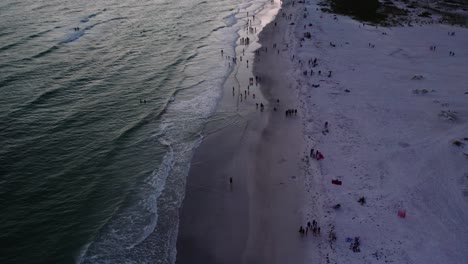 beautiful florida sunset in sarasota. backward moving shot of coastline. 60 fps