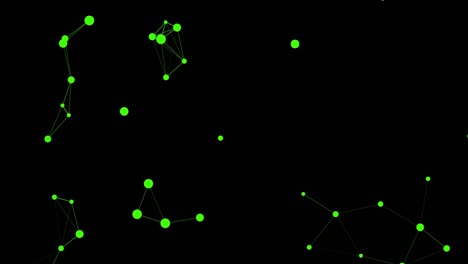 Abstract green digital background with cybernetic particles, geometric background with triangular cells