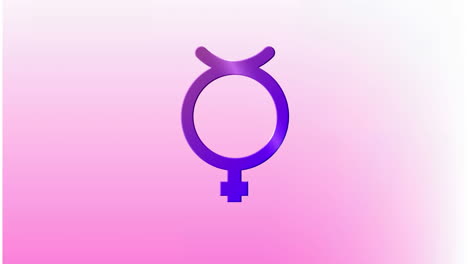 animation of non-binary transgender symbol against pink gradient background