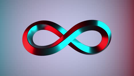 signo de neón infinito en fondo púrpura. espectro ultravioleta, energía cuántica, violeta azul rosa. financiero, redes sociales, presentación, elemento de plantilla de diseño. bucle sin costuras, animación 3d en 4k