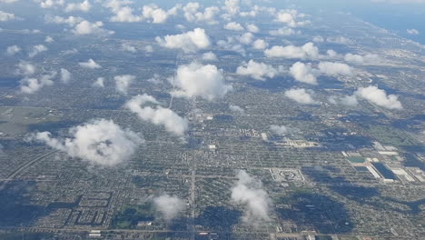 aerial view of miami coast from an airplane