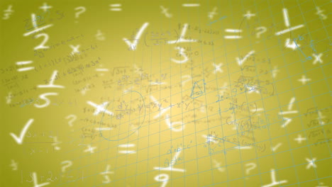 animación de ecuaciones matemáticas sobre un fondo naranja