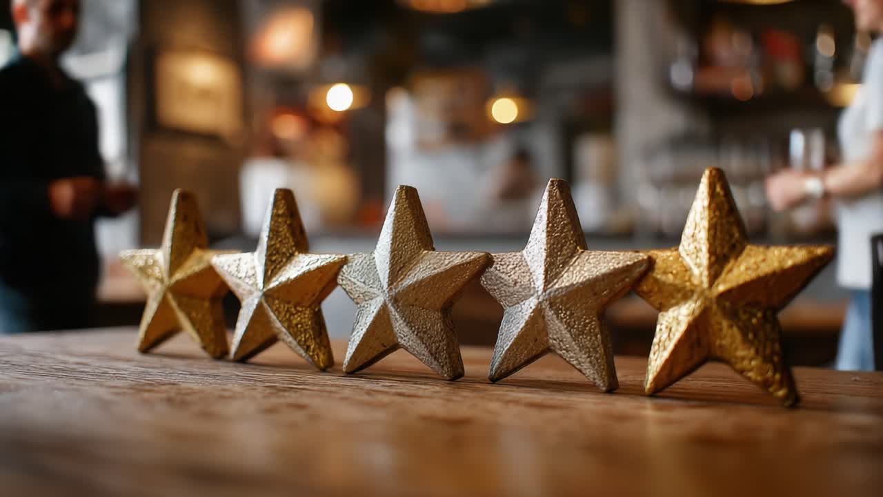 A Gleaming Row of Decorative Stars Showcasing the Perfect Blend of Gold and Silver, Captured in a Stylish Atmosphere Ideal for Celebrations and Special Events