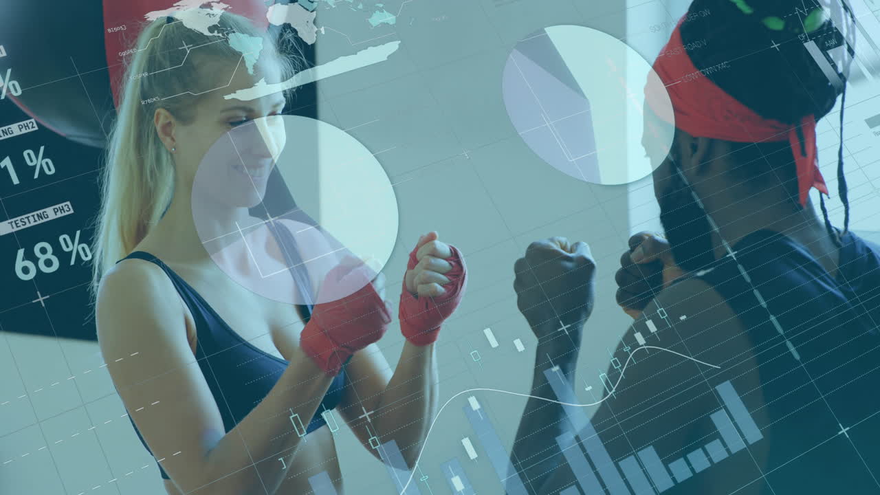 남성 트레이너와 여성 권투 선수의 주먹 충돌에 대한 통계 데이터 처리