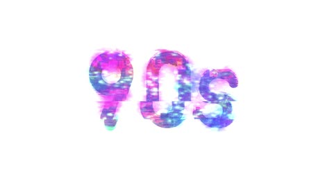 90s text with vhs glitch style