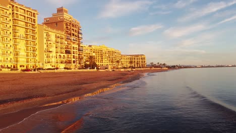 valencia, spain. port saplaya beach sunny dawn