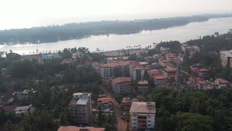 drone footage of seashore near the city of mangalore, karnataka