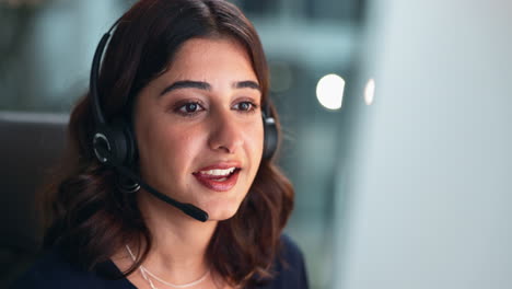 call center agent with a headset providing customer support