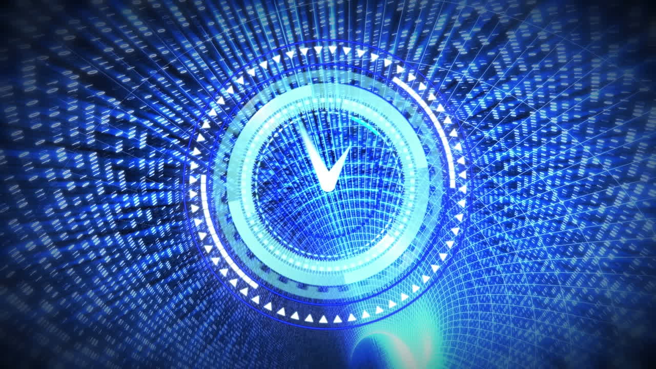 Animation of scope scanning with clock over digital tunnel