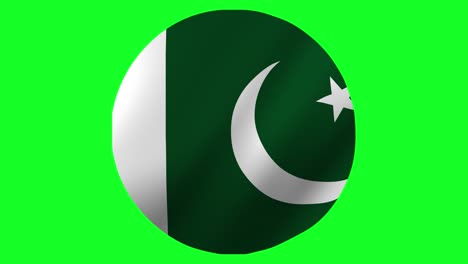 bandera redonda de pakistán, pakistani 4k bandera ondeando en el aire