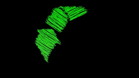 recycling-symbol mit grünem scribble-effekt gezeichnet