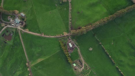 aerial view of a lush green farm