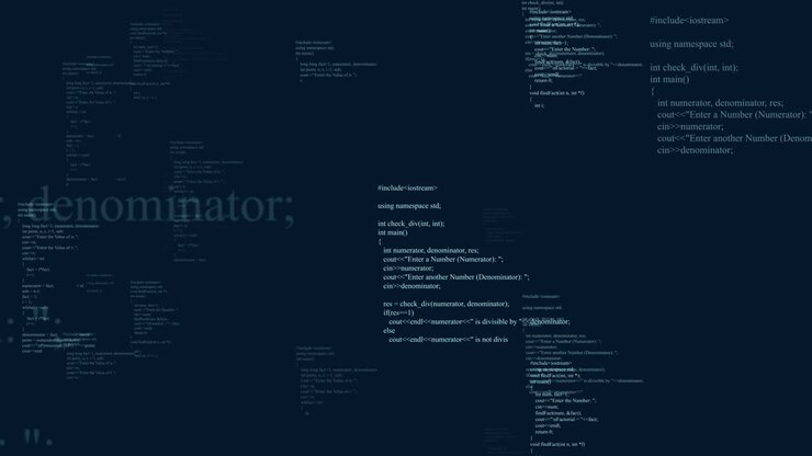 Animation af computerdatabehandling over mørk baggrund.