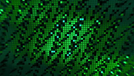 Old fashioned retro game background with blinking pixels. Motion. Effects of tetris, sega or dendy, wall of rows with shimmering small particles, seamless loop