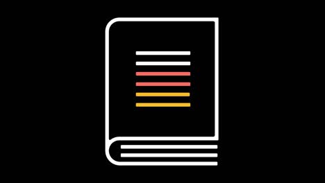 book cover line icon animation with alpha