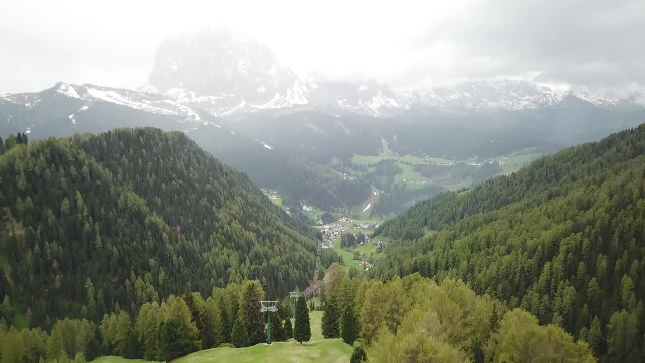 Drone shot of Germany's lush mountains in Spring