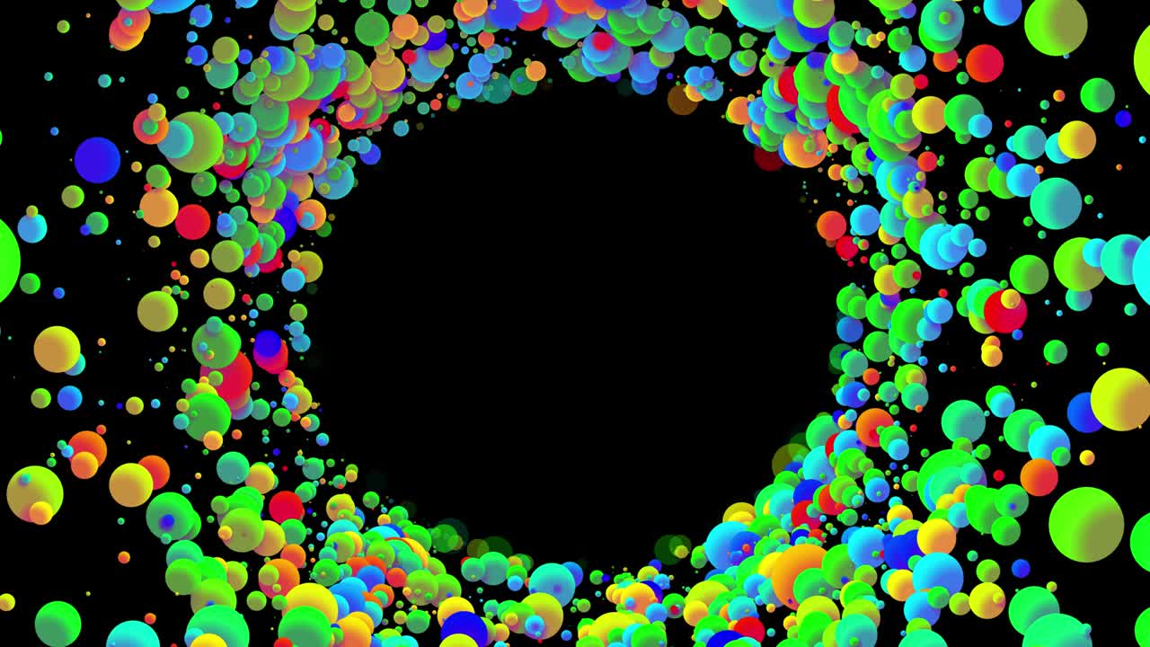 2d 평면 스타일의 아름다운 다채로운 공과 함께 4k 루프 무결한 추상적인 배경은 기름에 페인트 거품처럼 부드럽게 움직입니다.