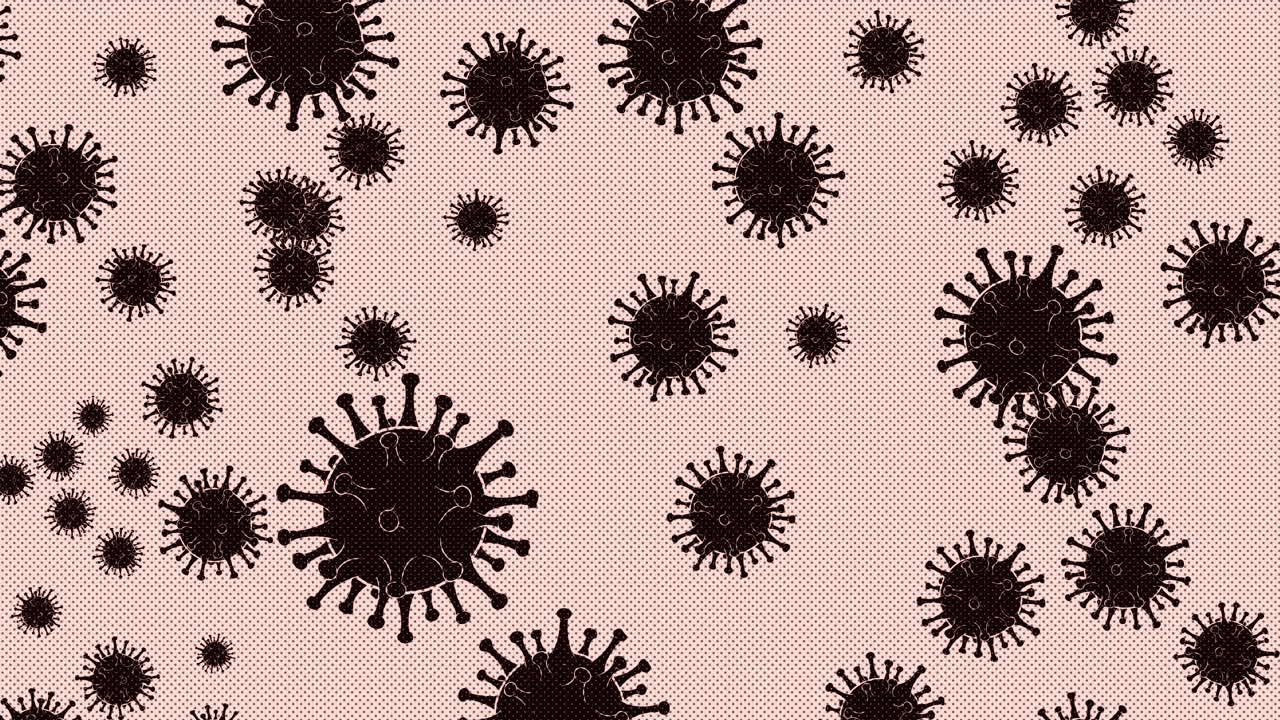Sfondo per presentazioni COVID-19-Coronavirus, color pesca e nero