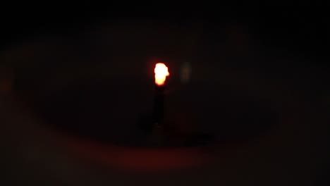 candle blow out, close-up