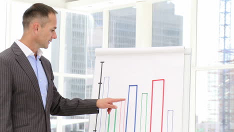 confident businessman doing a presentation