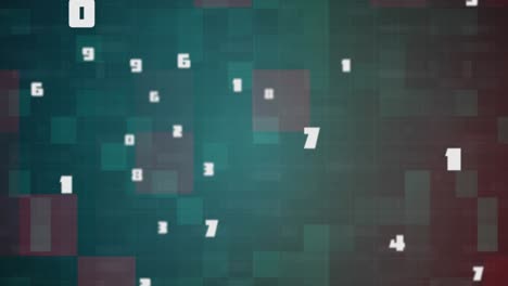 animación de números blancos que cambian y se procesan en pantalla digital