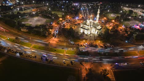 sharjah: stunning night timelapse of sharjah city, traffic movement at night, united arab emirate. 4k footage