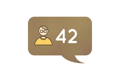 número creciente con un icono humano 4k