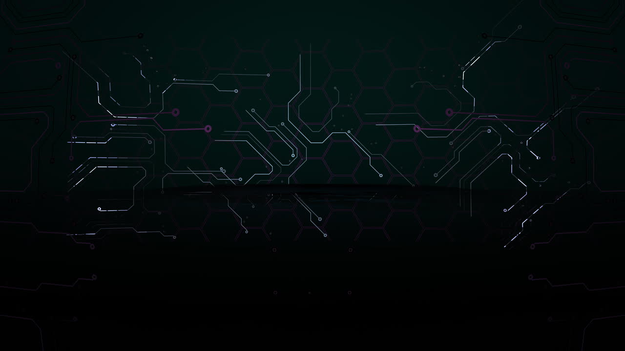 Cyberpunk animation background with computer chip