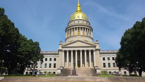 establishing shot of the capital building in charleston west virginia