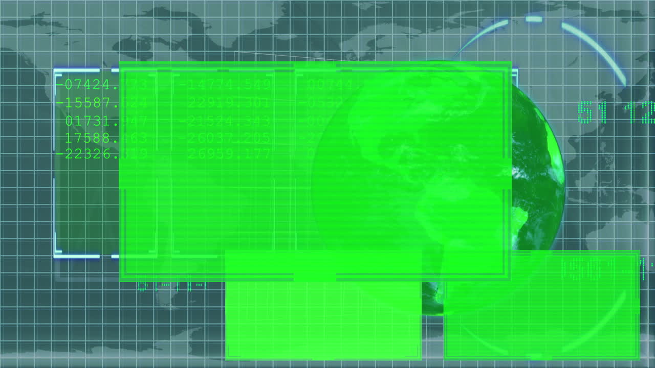 복사 공간을 표시하는 애니메이션 녹색 지구