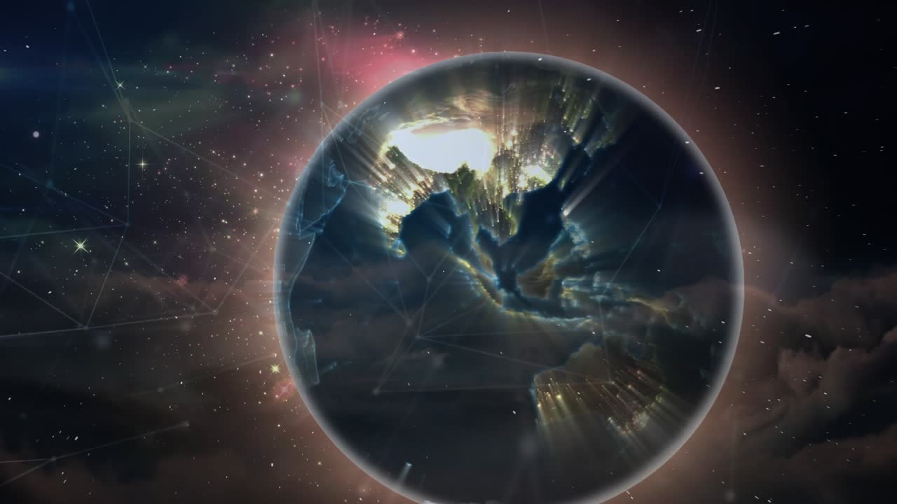Animation of networks of connections over globe