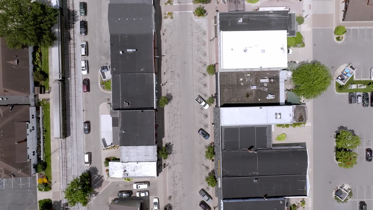 Downtown Howard City, Michigan with drone video overhead.